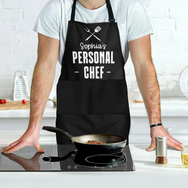 Personal Chef Grill Apron Funny Gifts For Him, Husband - Personalized Apron