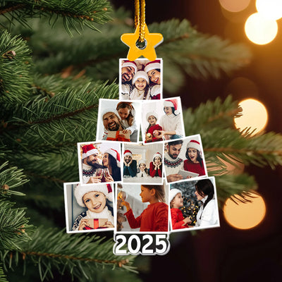 Photo Family Tree Christmas - Personalized Family Photo Ornament