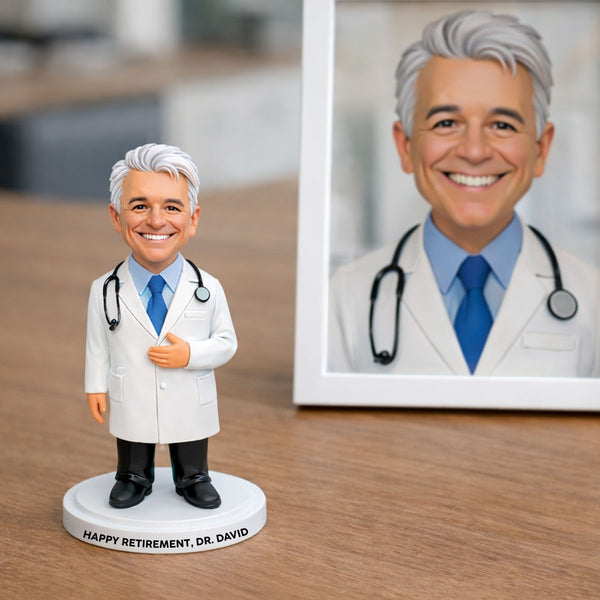 Professional Pose Custom Doctor Figurine From Photo – Personalized Birthday, Graduation & Retirement Gift for Doctor, Surgeon & Dentist